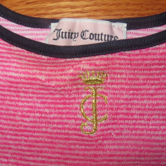 Used Juicy Couture Baby Striped Top with Shoulder Button Detail - Picture 3 of 5